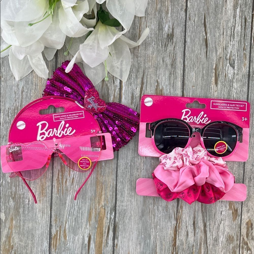 Barbie Pink and Black Sunglasses with Hair Accessories